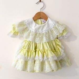 VINTAGE 70s 80s DOLLS & DARLINGS EUC Frilly Lace Dress